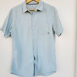 Free Fly Short Sleeve Sullivan Button Down Chambray Key Green Bamboo Size Medium